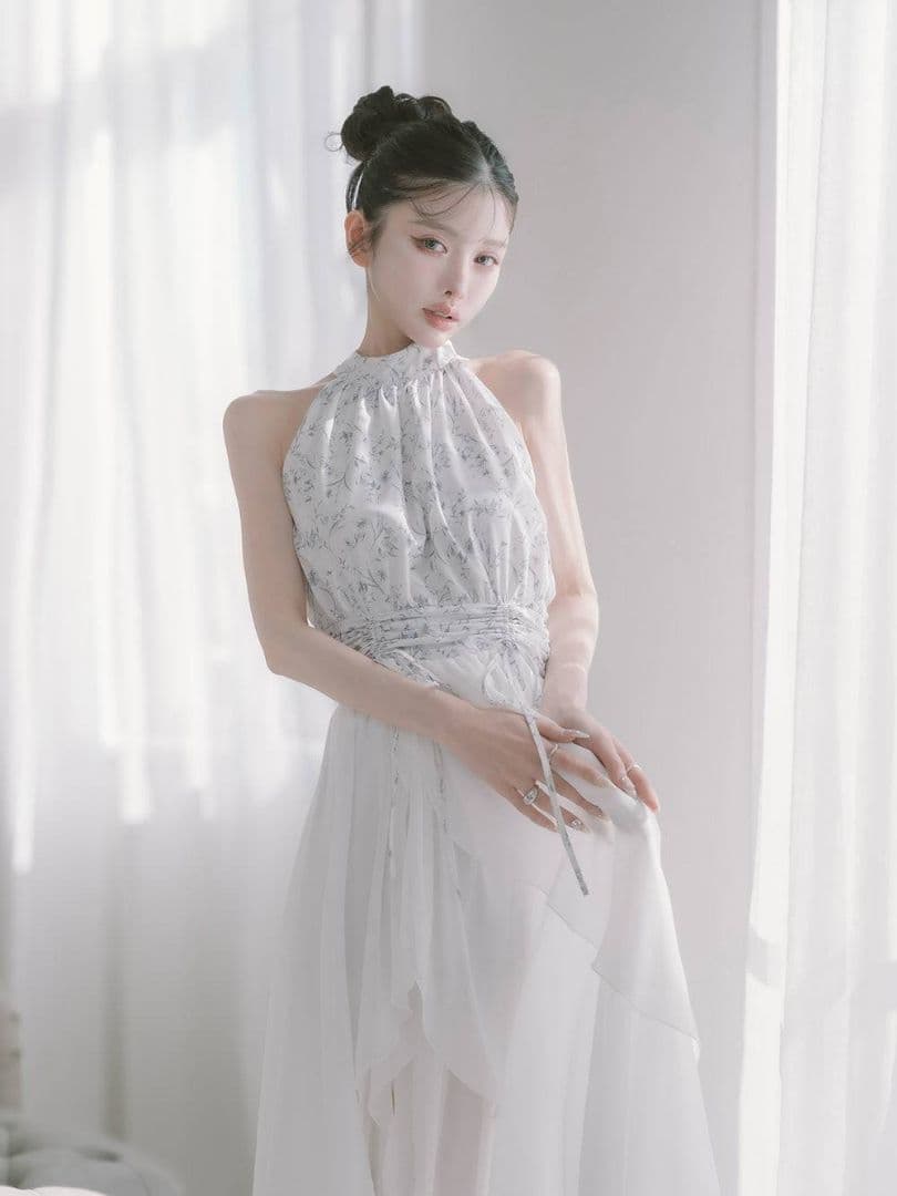 ダーリッチ アメスリギャザーシフォンロングワンピース 新品タグ付き