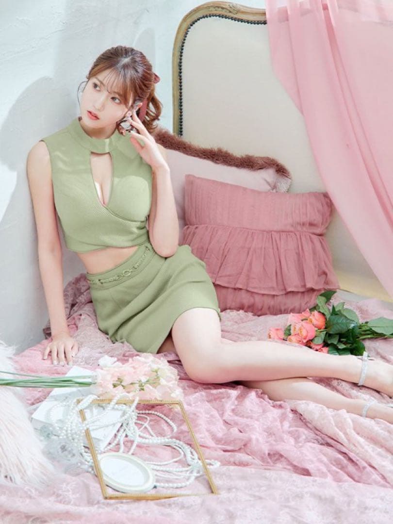 ローブドフルール Glossy キャバクラ ドレス セットアップ カット タイト