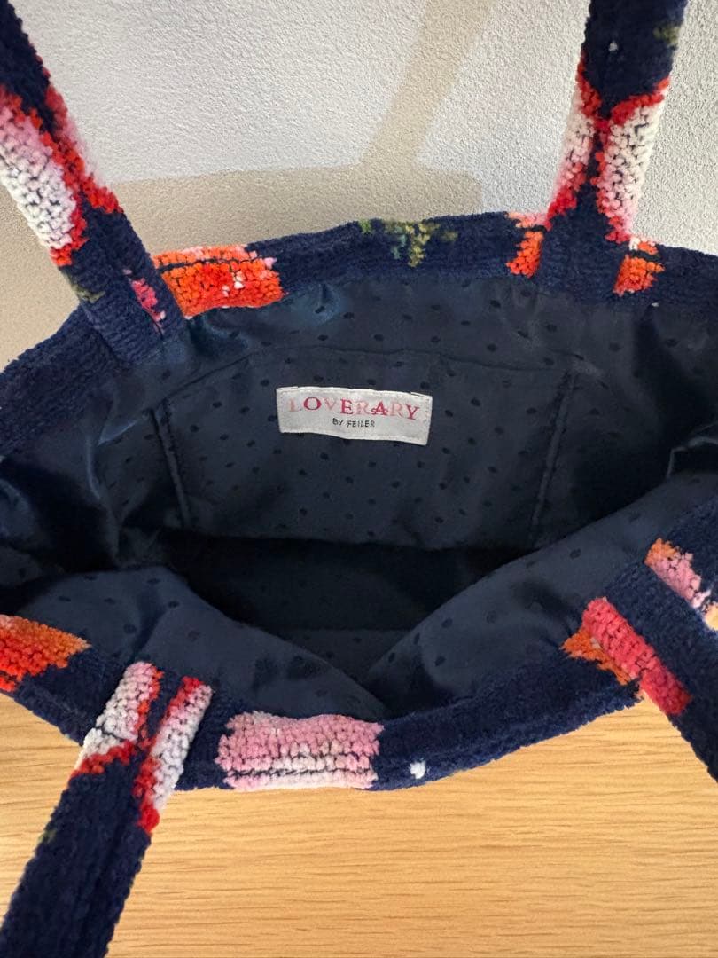 ラブラリーバイフェイラー ストロベリードット 巾着 バッグ ネイビー