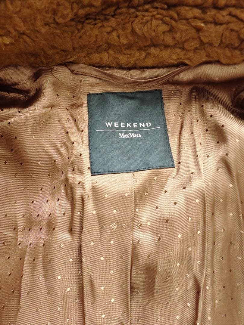 美品 Weekend Max Mara テディベア ボアコート ウール 38 茶