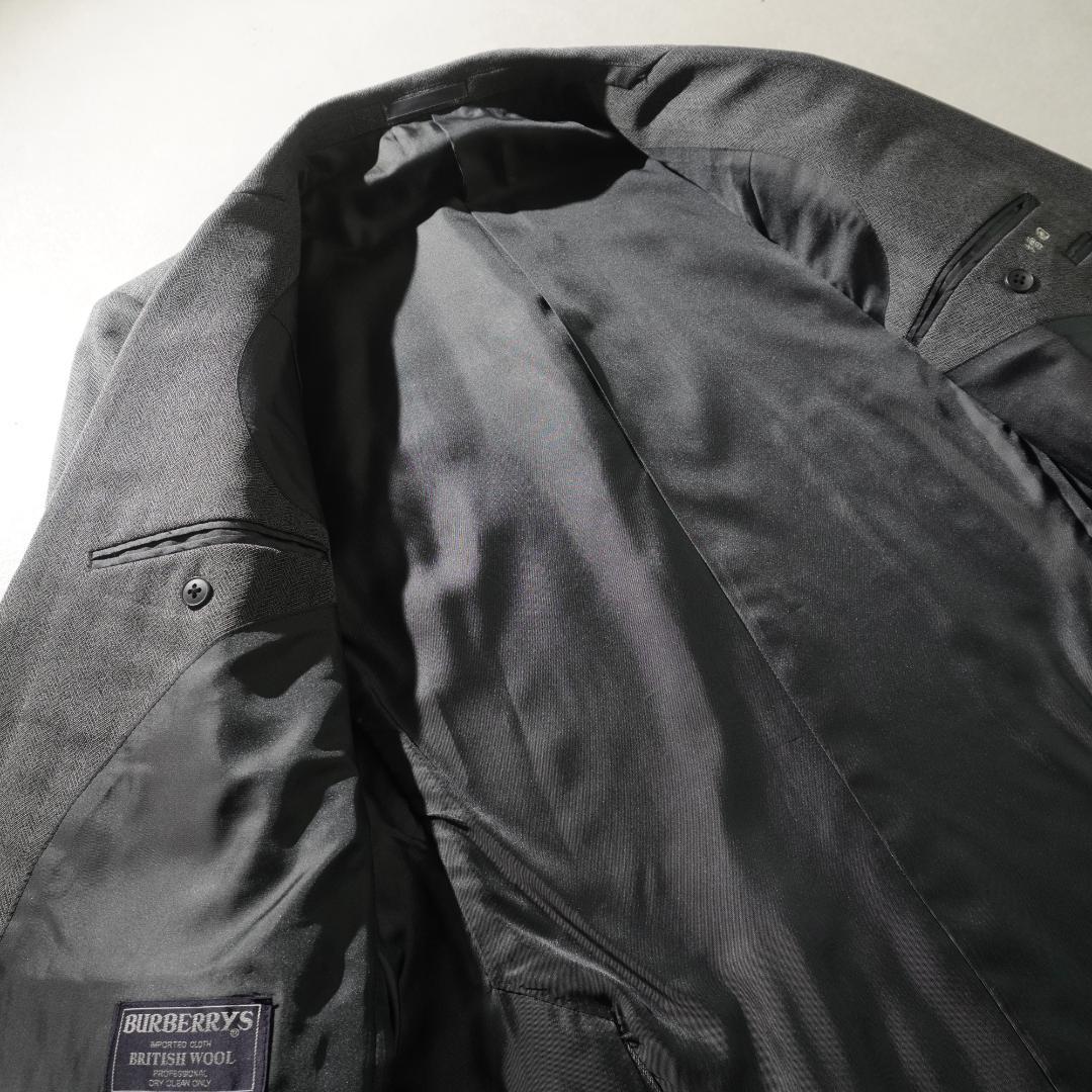 90s Burberrys ヘリンボーン柄ダブルセットスーツ グレー/VW177