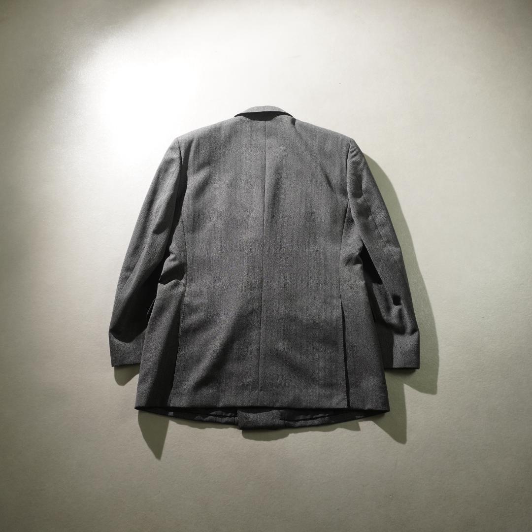 90s Burberrys ヘリンボーン柄ダブルセットスーツ グレー/VW177