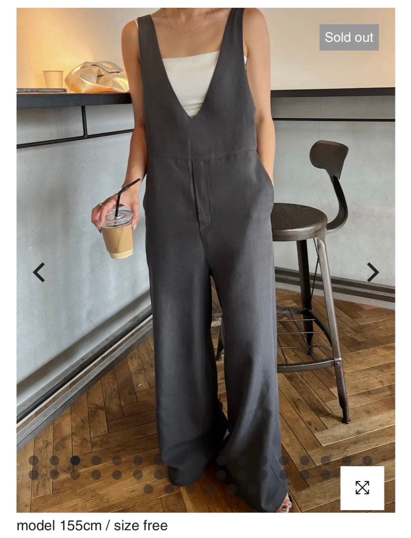 サロペット・オーバーオール・オールインワン efu V NECK RELAXED OVERALL