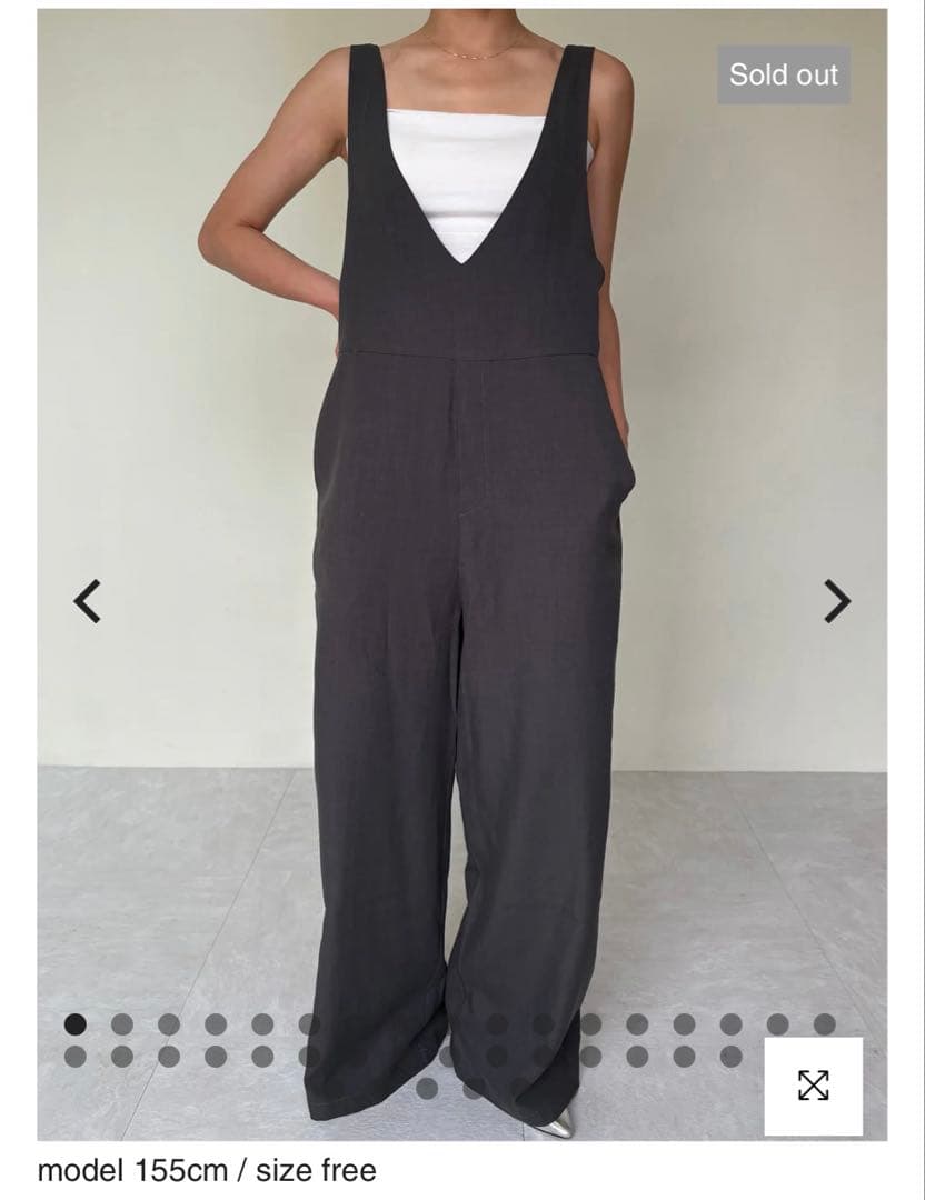 サロペット・オーバーオール・オールインワン efu V NECK RELAXED OVERALL