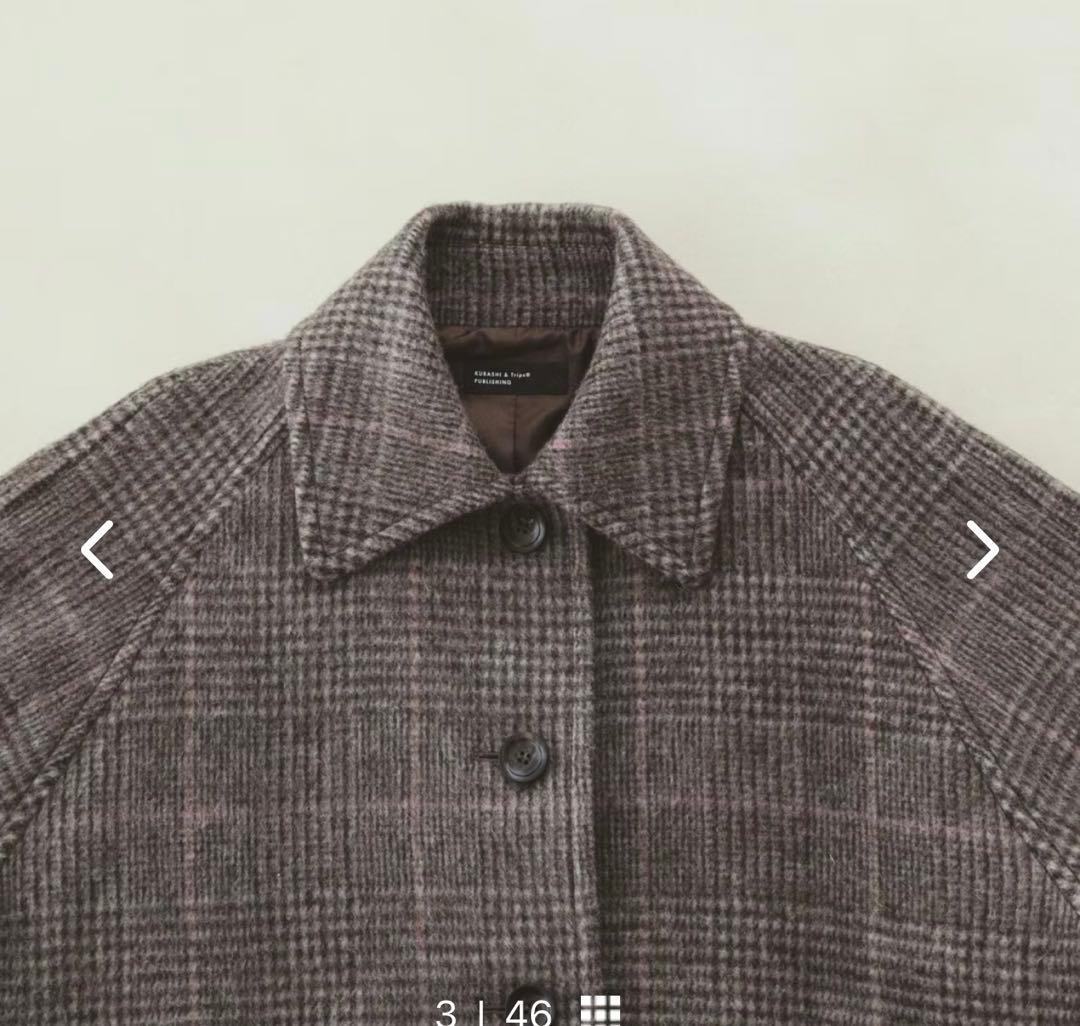 北欧暮らしの道具店　かろやかに揺れるウールロングコート　Mサイズ