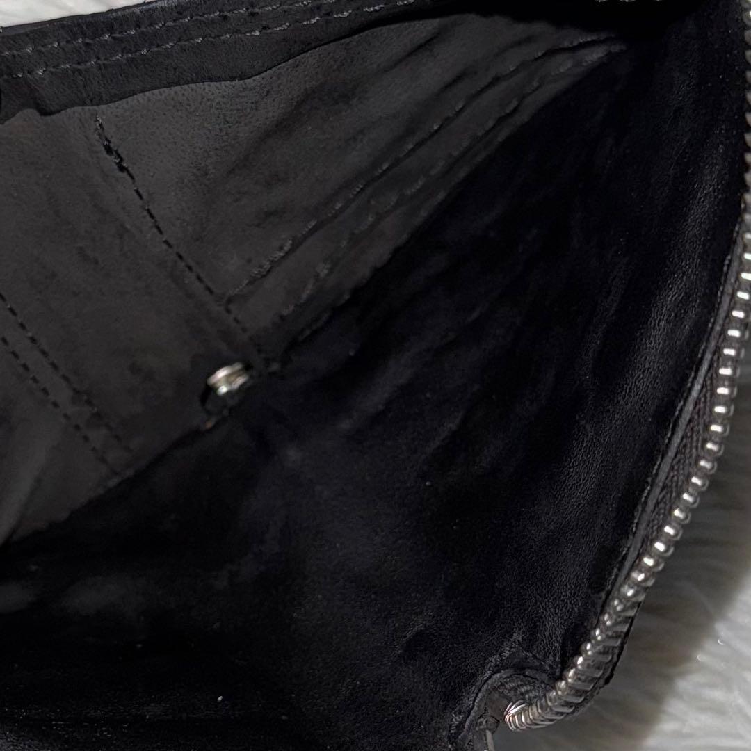 ⭐️未使用級⭐️　CAMPOMAGGI スタッズミニウォレット　ブラック　レザー