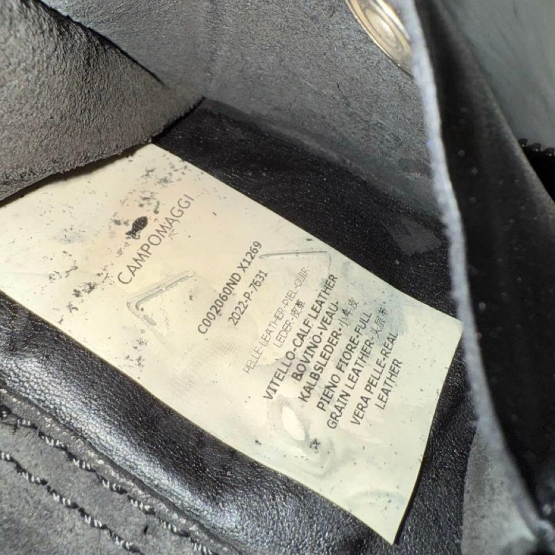 ⭐️未使用級⭐️　CAMPOMAGGI スタッズミニウォレット　ブラック　レザー