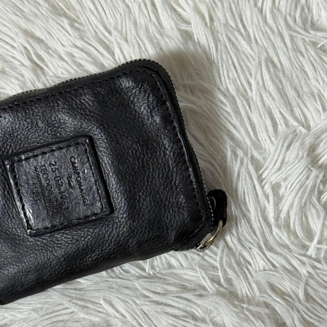 ⭐️未使用級⭐️　CAMPOMAGGI スタッズミニウォレット　ブラック　レザー