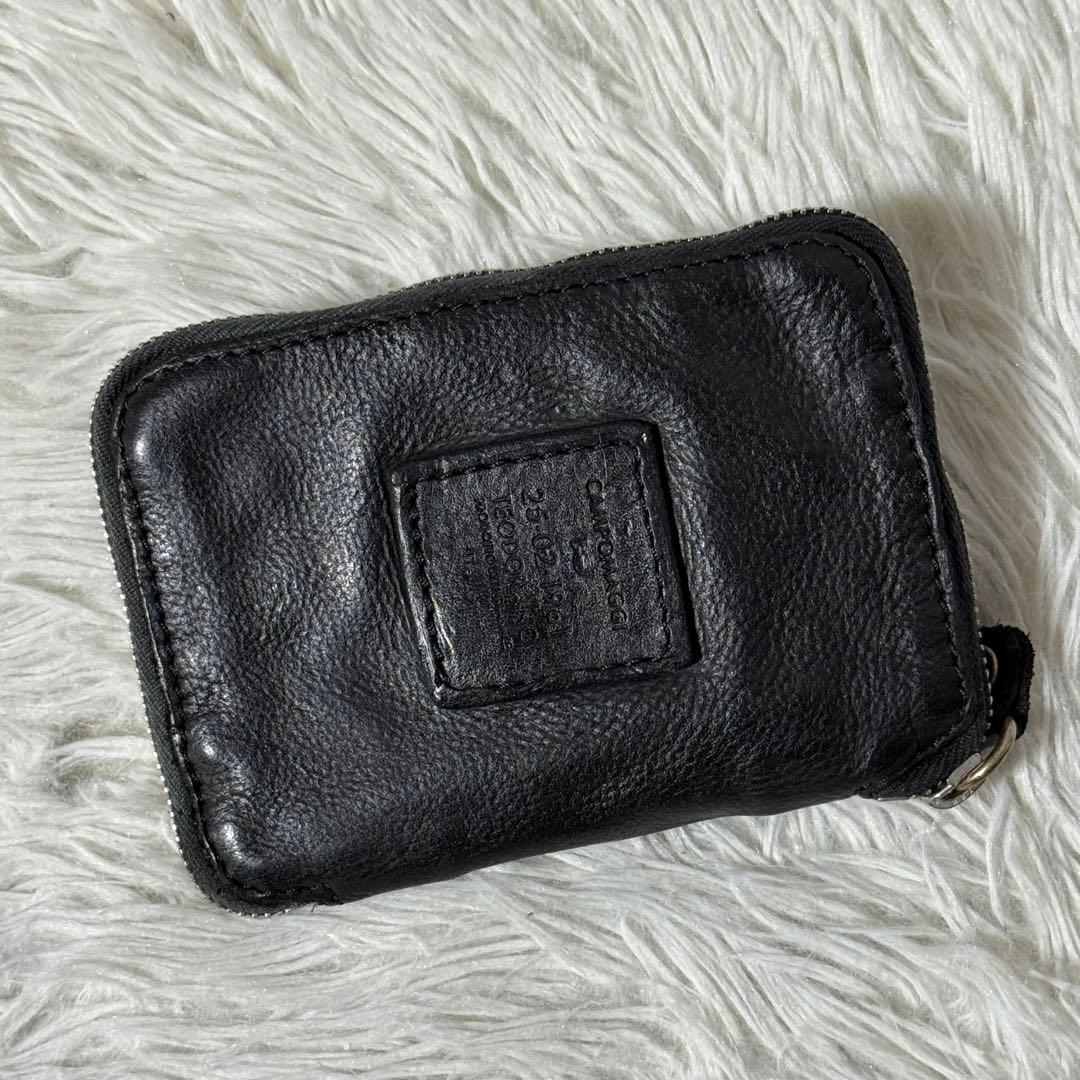 ⭐️未使用級⭐️　CAMPOMAGGI スタッズミニウォレット　ブラック　レザー