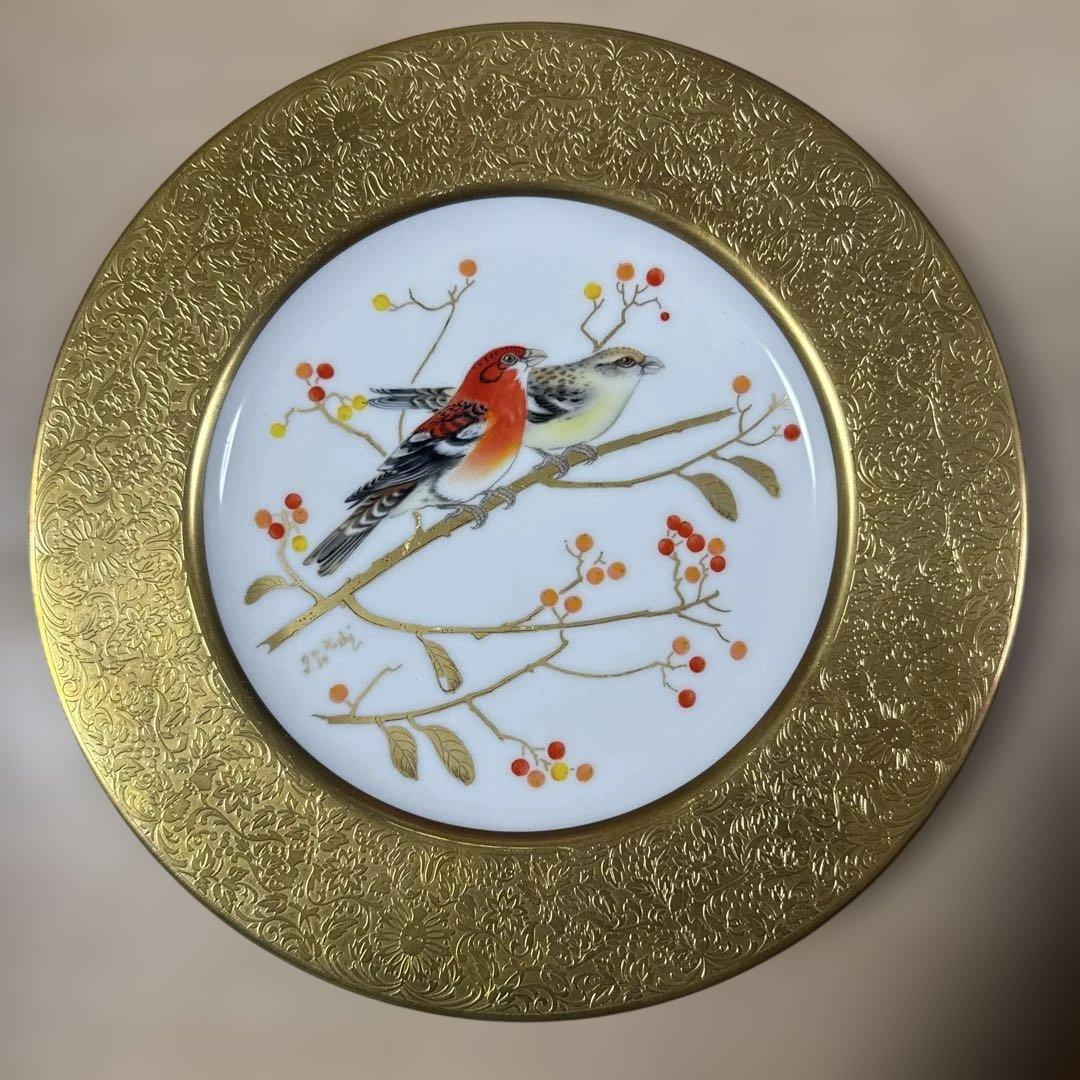 レア　ノリタケ　鳥の絵柄 陶器皿 金色装飾