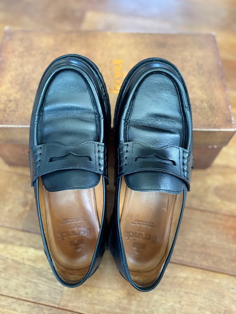 Berwick ブラック ローファー　メンズ　綺麗　パラブーツ　本革