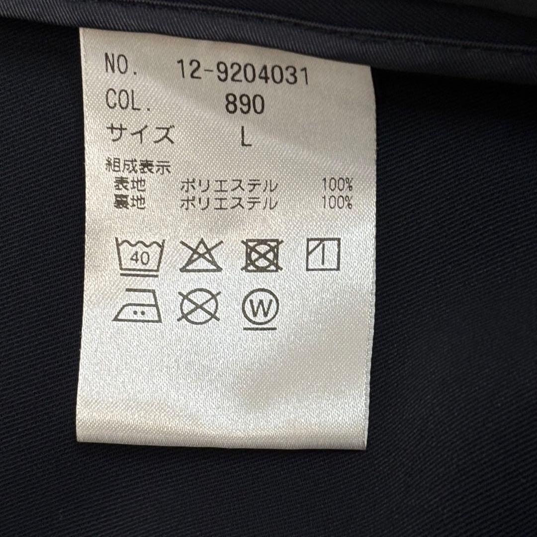 PLST パンツセットアップ　ノーカラー　パンツスーツ　ネイビー