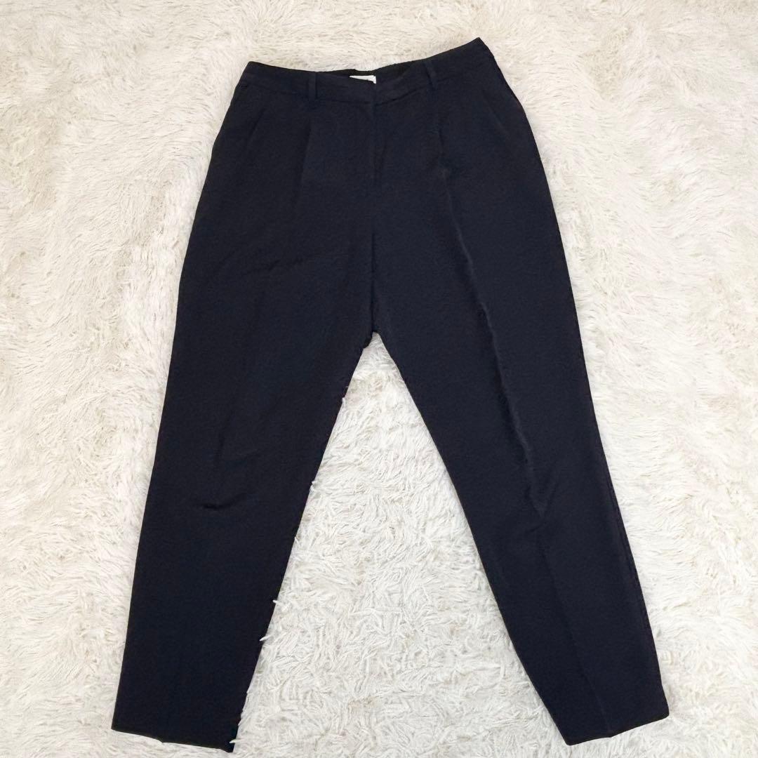 PLST パンツセットアップ　ノーカラー　パンツスーツ　ネイビー