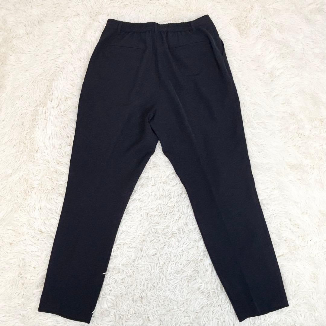 PLST パンツセットアップ　ノーカラー　パンツスーツ　ネイビー