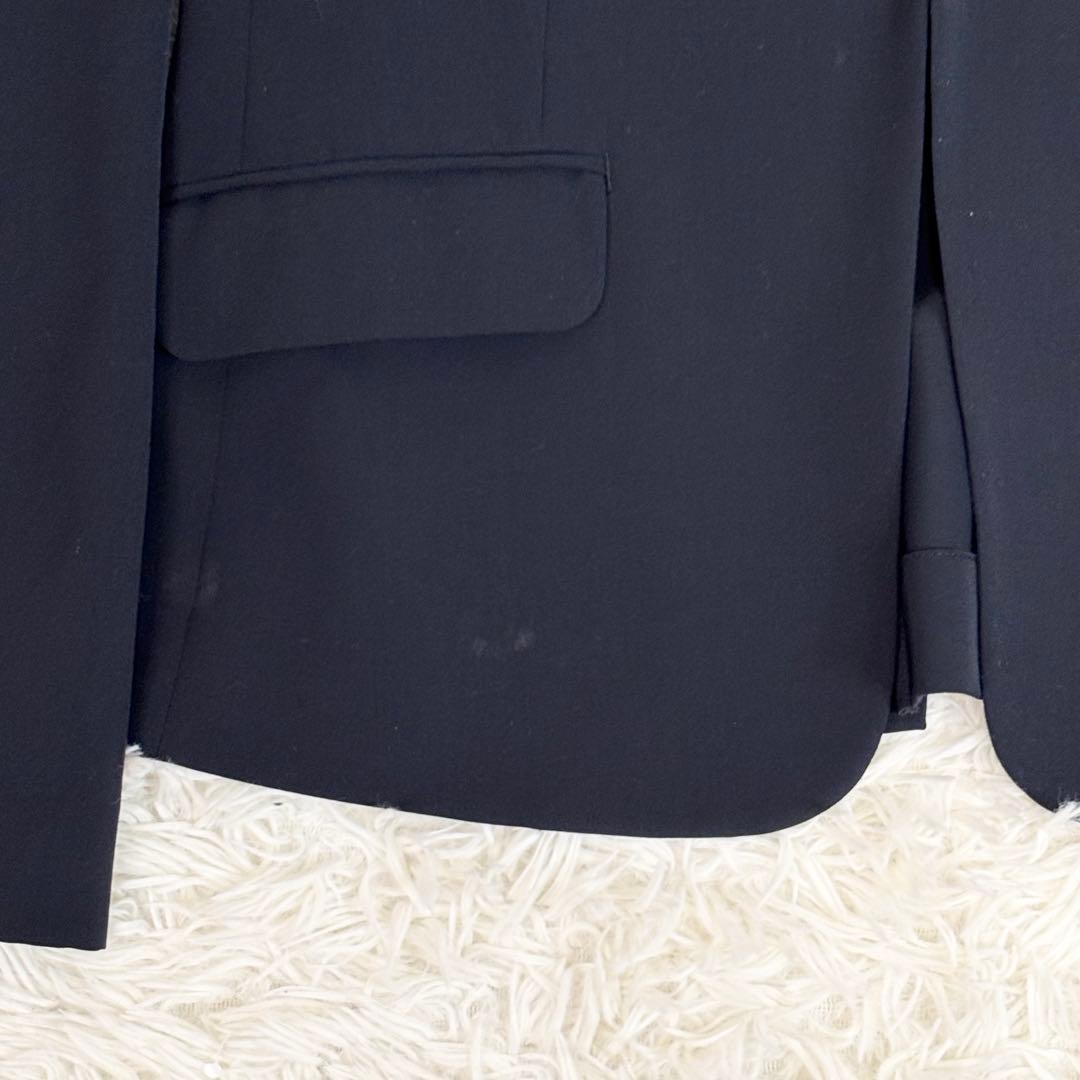 PLST パンツセットアップ　ノーカラー　パンツスーツ　ネイビー