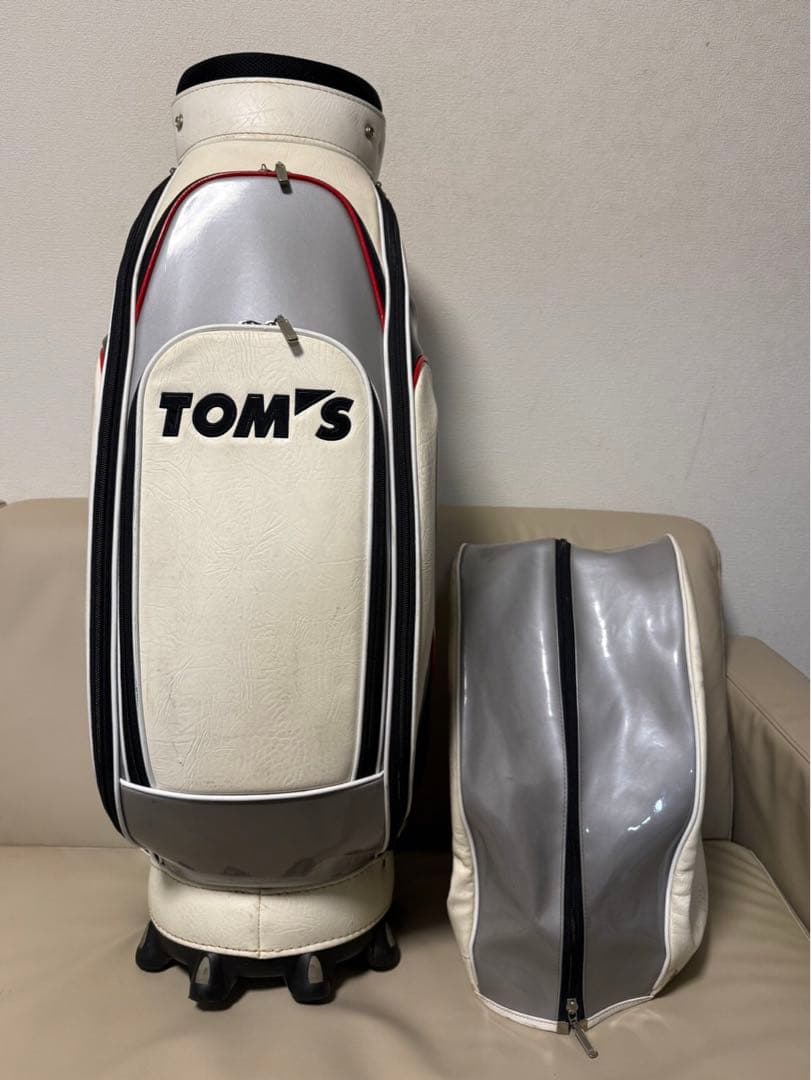 【送料込み】希少ゴルフバッグ　トムス　3点式ショルダー　高級キャディバッグ