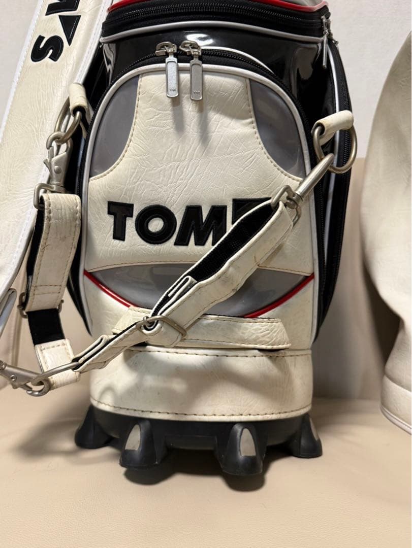 【送料込み】希少ゴルフバッグ　トムス　3点式ショルダー　高級キャディバッグ