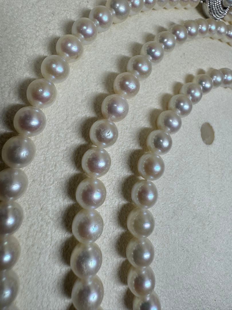 本真珠 パール ロングネックレス 約110cm 6.2mm 冠婚葬祭 フォーマル