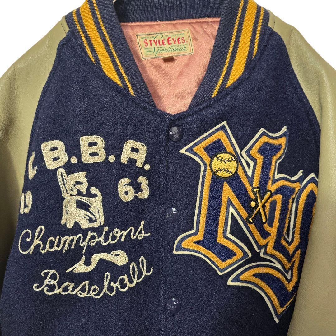 STYLE EYES M品番 90s メルトン×レザー スタジャン