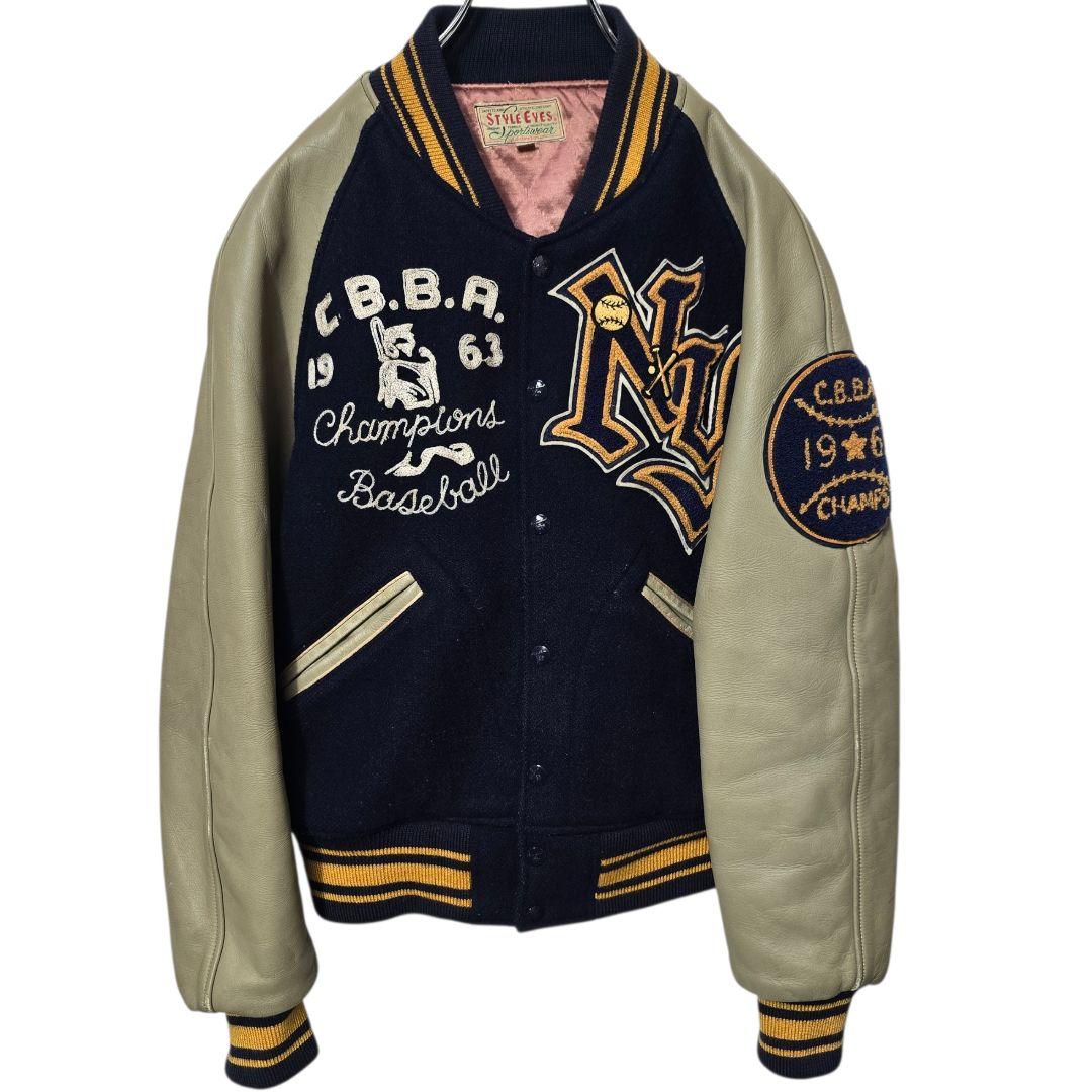 STYLE EYES M品番 90s メルトン×レザー スタジャン