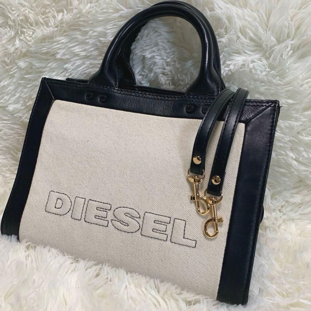専用♡DIESEL【フラシ サンボニー】レザー キャンバス トートバッグ