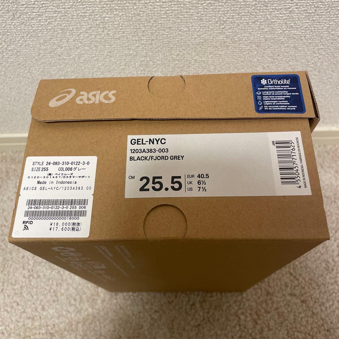 asics GEL-NYC BLACK/FJORD GREY 25.5 販路限定