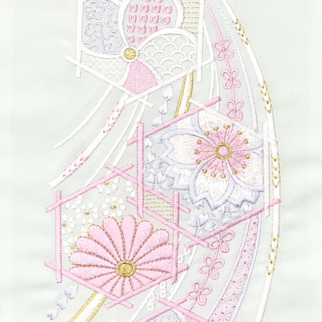 濃ピンク 振袖用小物4点セット 帯締め 帯揚げ 重ね襟 刺繍半襟 ママ振セット