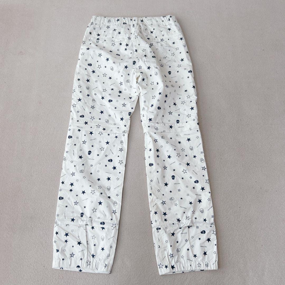 美品✨ マークアンドロナ　スカルロゴ　総柄　ゴルフパンツ　ホワイト　L