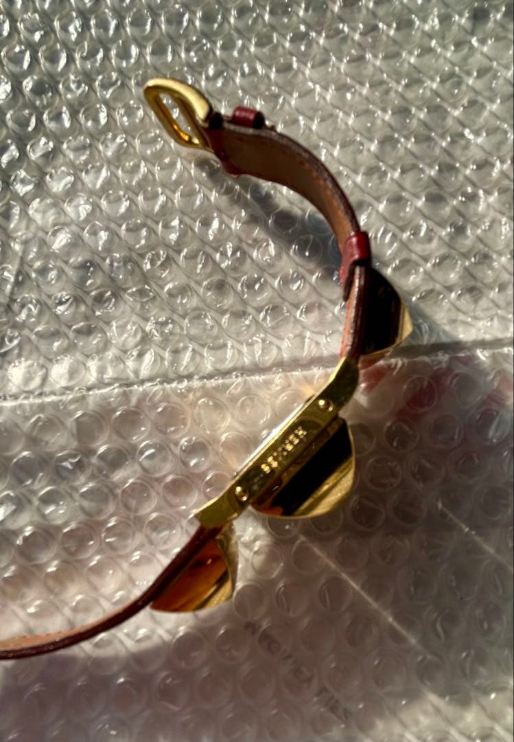 【貴重】HERMES エルメス メドール スクエア レッドベルト クォーツ