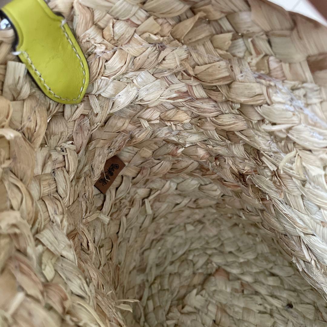 COACH コーチのかごバッグ ベージュ/ライム