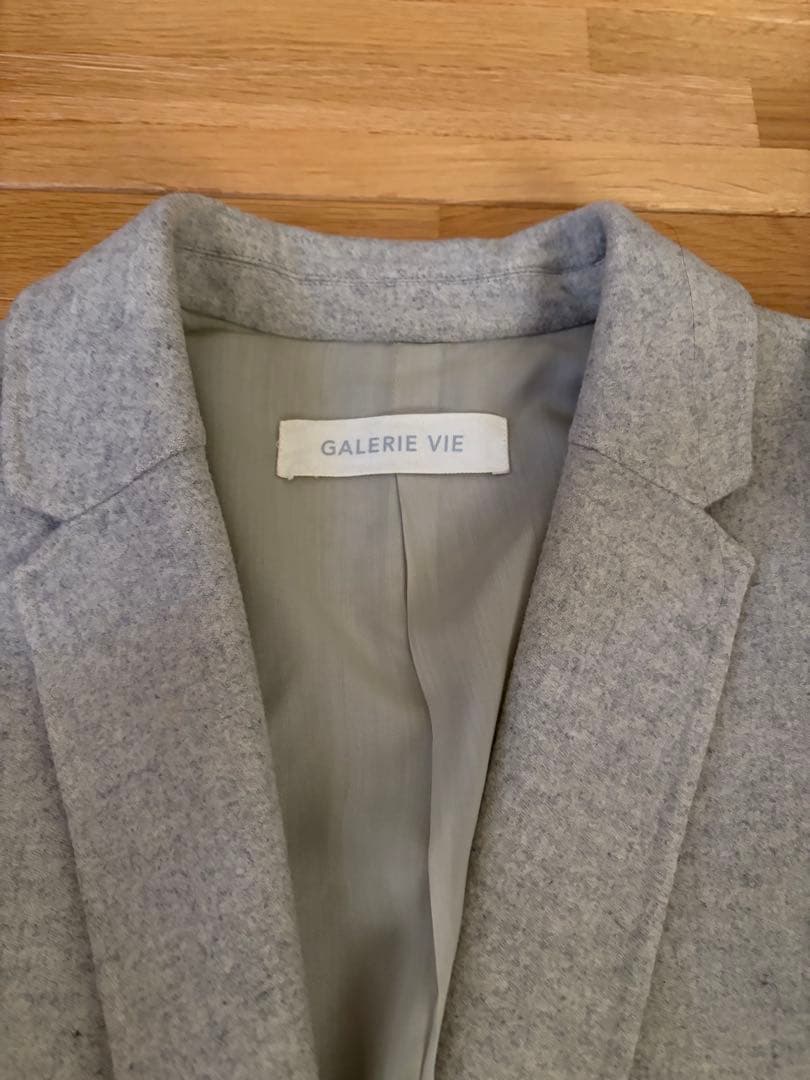 GALERIE VIE ライトメルトン チェスターコート　34 ライトグレー