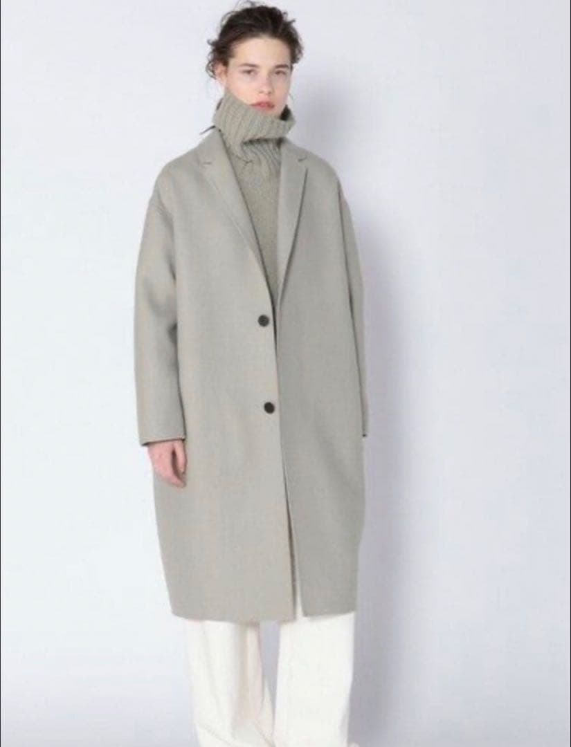 GALERIE VIE ライトメルトン チェスターコート　34 ライトグレー