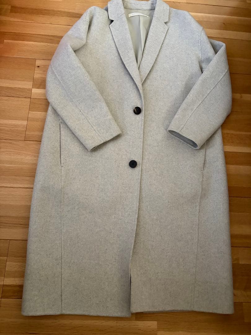 GALERIE VIE ライトメルトン チェスターコート　34 ライトグレー