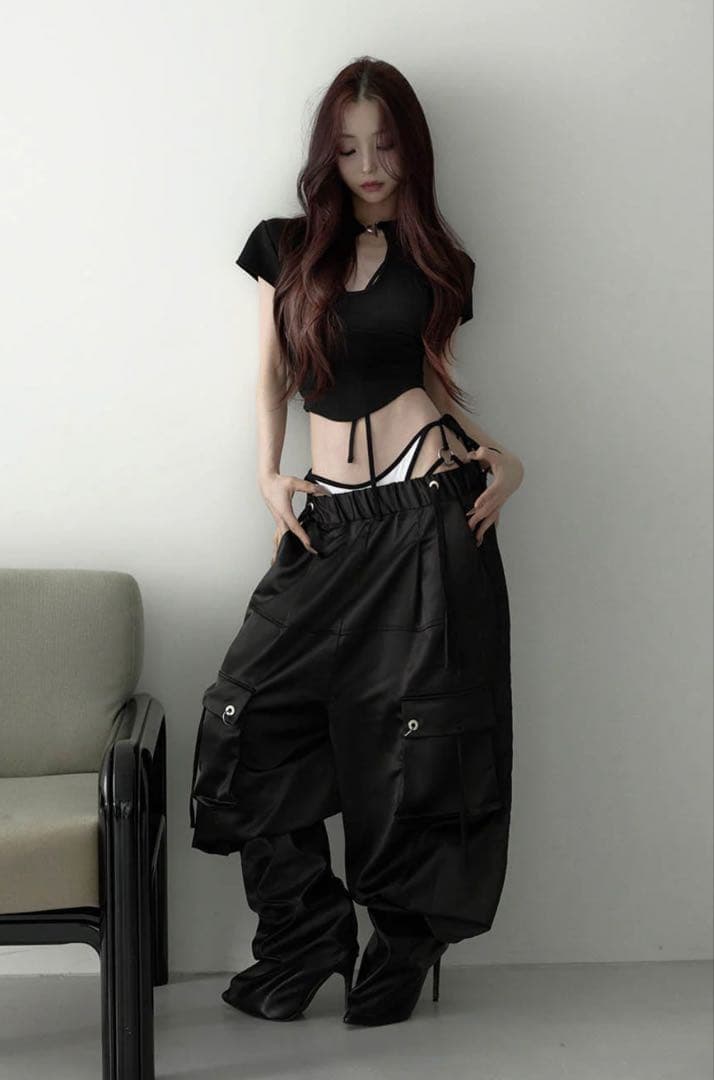 theredthread S pierce cargo pants サテン