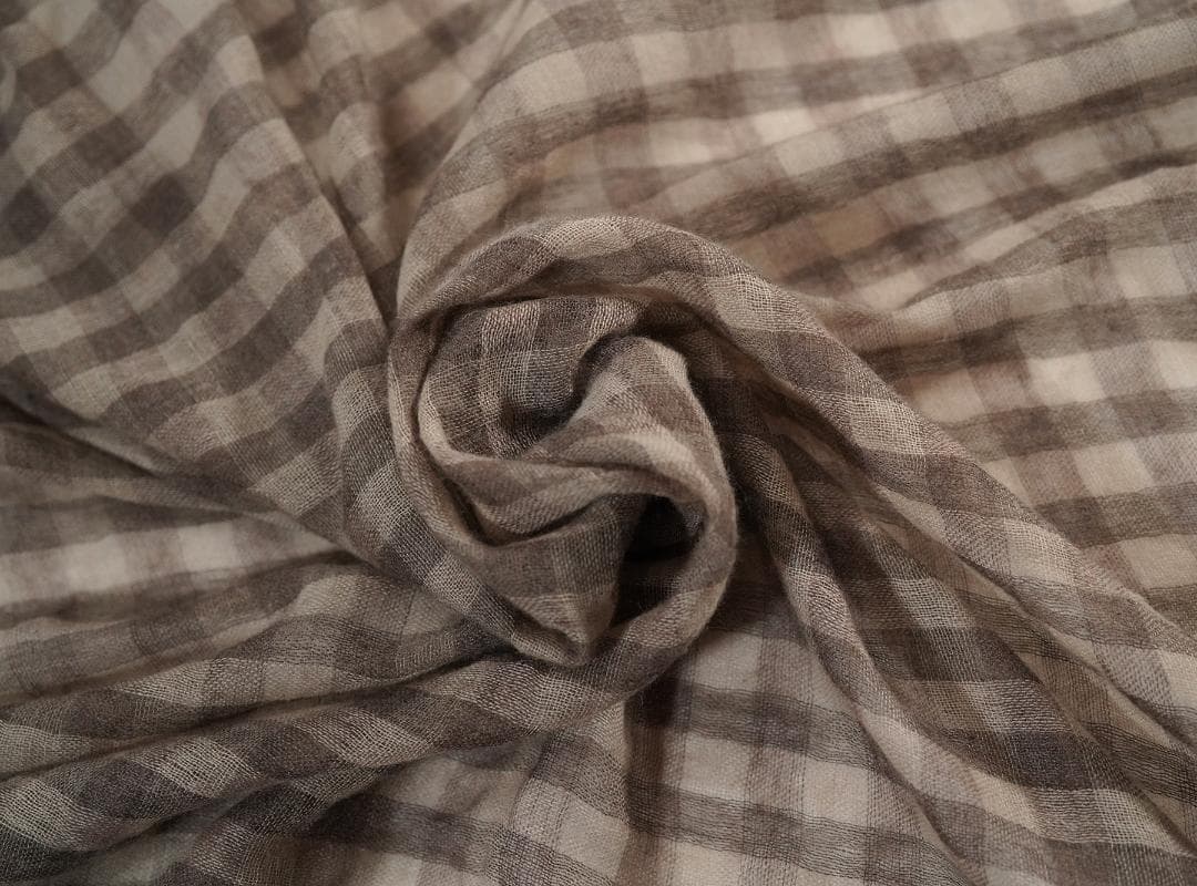 カトマンズ製 ARTS&SCIENCE フリンジ チェック カシミヤストール