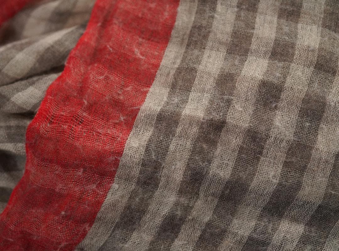 カトマンズ製 ARTS&SCIENCE フリンジ チェック カシミヤストール