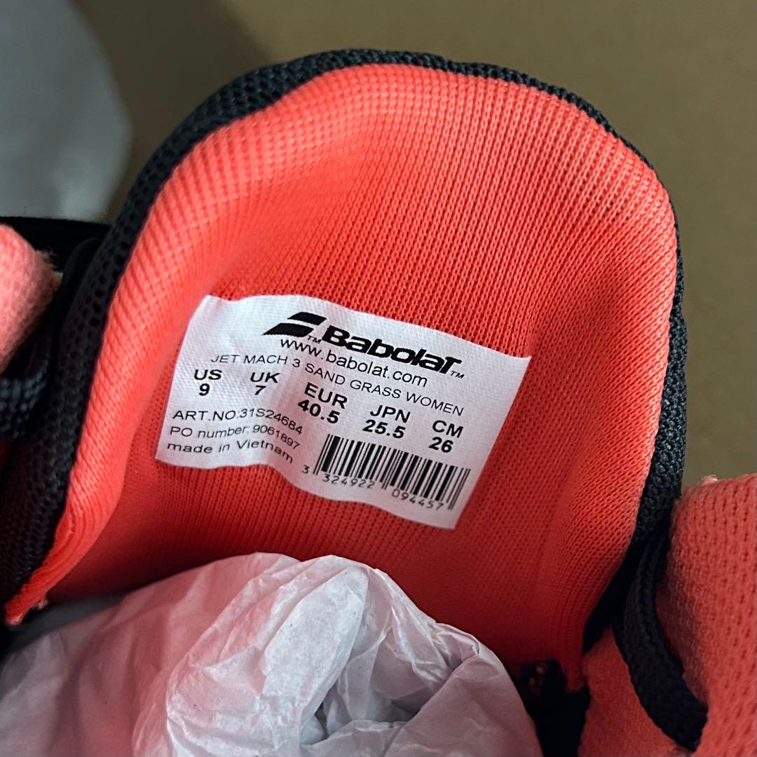 【美品】バボラ　テニスシューズ　JET MACH 3 オムクレー　25.5cm
