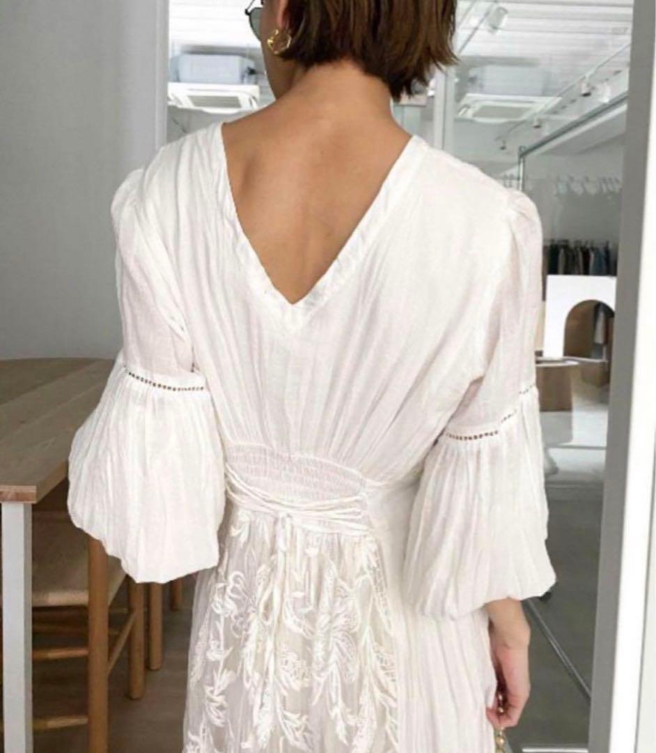 ワンピース ameri MEDI EMBROIDERY TULLE LACE DRESS