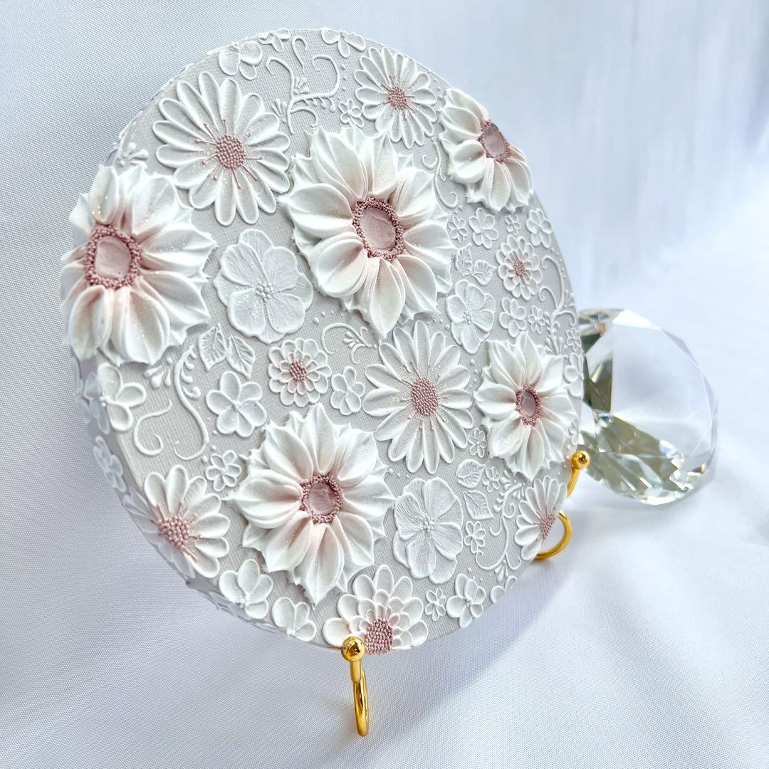 テクスチャーアート　絵画　インテリアアート　花　立体　絵　北欧インテリア　花の絵