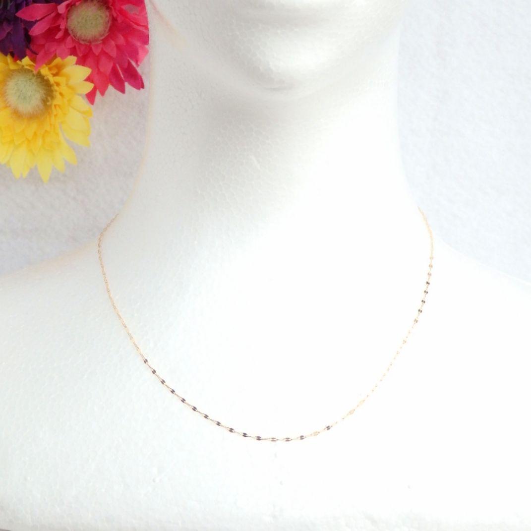凛　k10ネックレス　ペタルチェーン　1.4㎜幅　　つけっぱなし