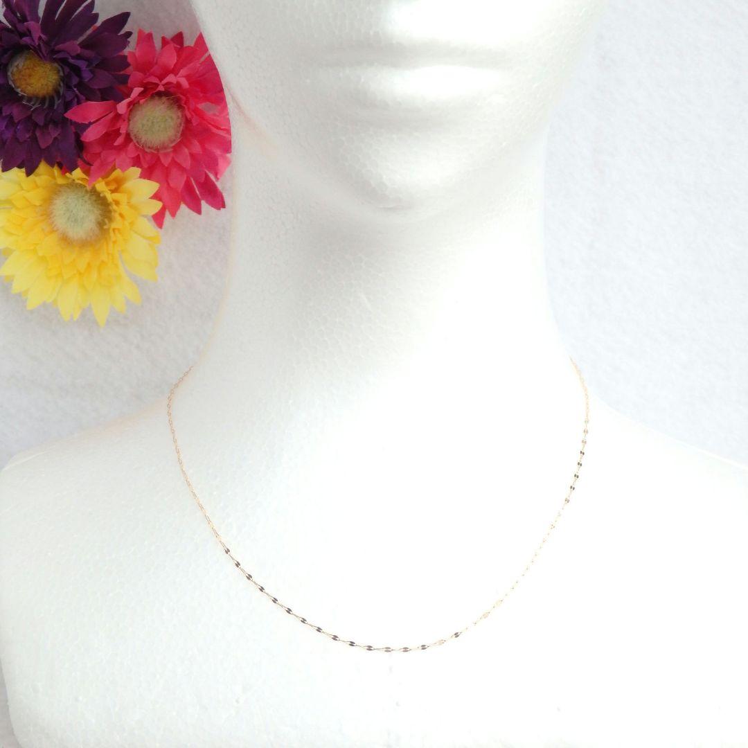 凛　k10ネックレス　ペタルチェーン　1.4㎜幅　　つけっぱなし