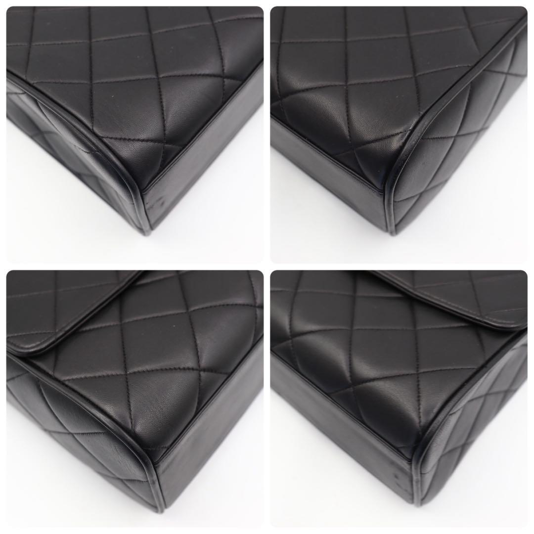 美品　シャネル　ラムスキン　ココマーク　ショルダーバッグ　ブラック