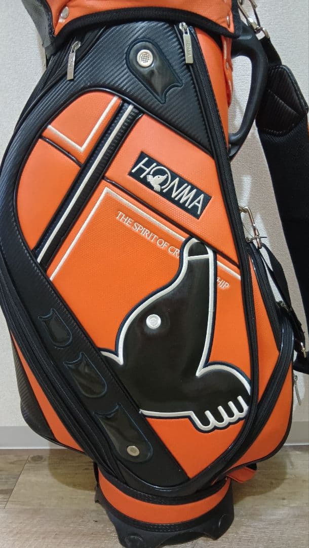 HONMA キャディバッツ ゴルフバッグ オレンジ＆ブラック　男女兼用９インチ
