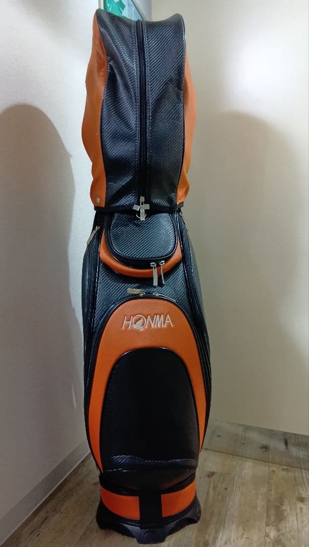 HONMA キャディバッツ ゴルフバッグ オレンジ＆ブラック　男女兼用９インチ