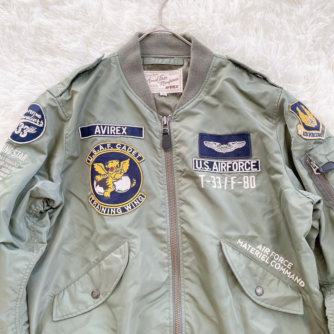 2XLサイズ✨AVIREX MA-1フライトジャケット タイガー刺繍 ブルゾン