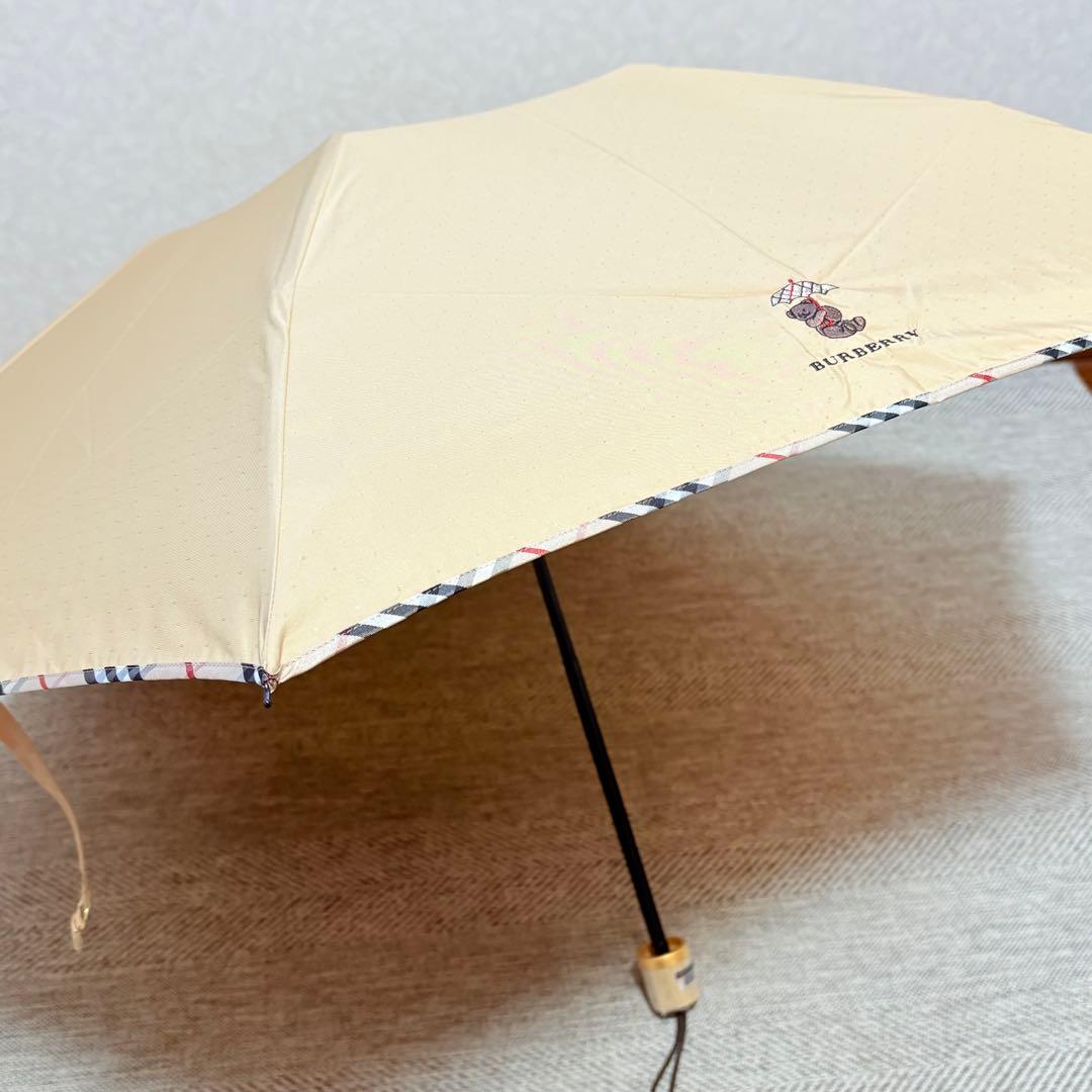 美品　BURBERRY バーバリー　ベア　ノバチェック　晴雨兼用折りたたみ傘