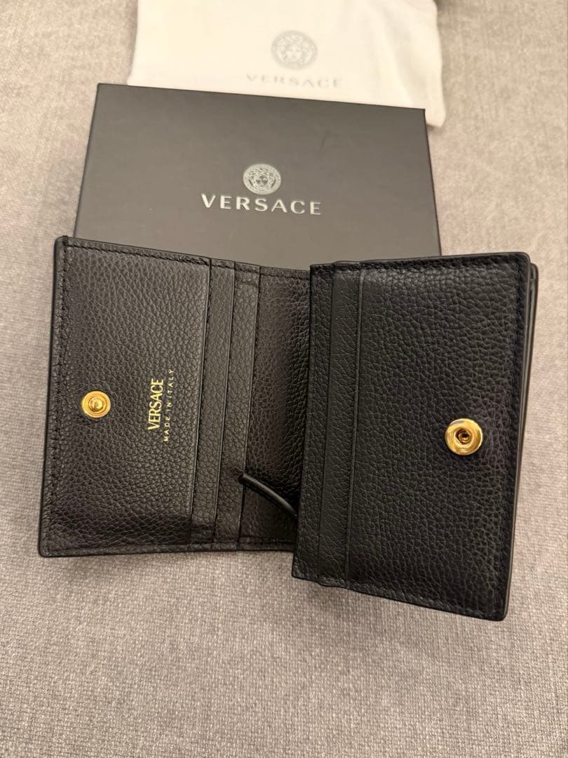 VERSACE ヴェルサーチ 2つ折り 折り財布 極美品 ブラック