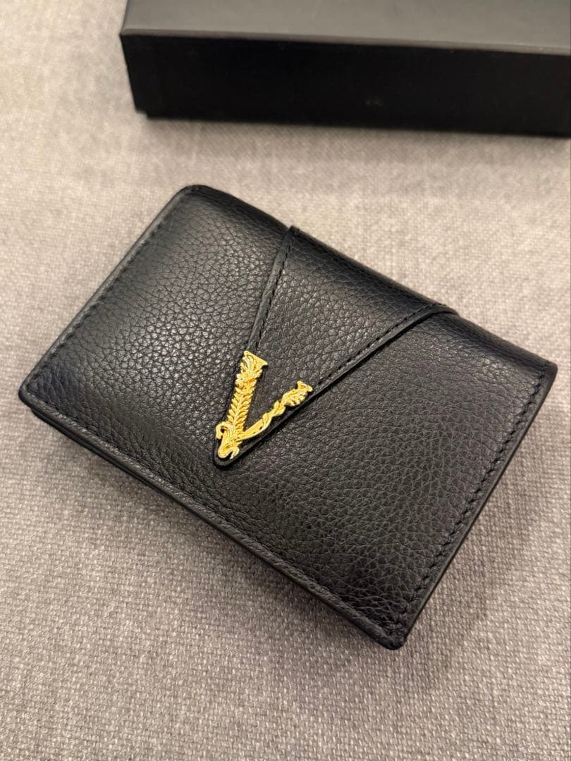 VERSACE ヴェルサーチ 2つ折り 折り財布 極美品 ブラック