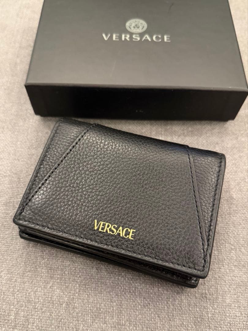 VERSACE ヴェルサーチ 2つ折り 折り財布 極美品 ブラック