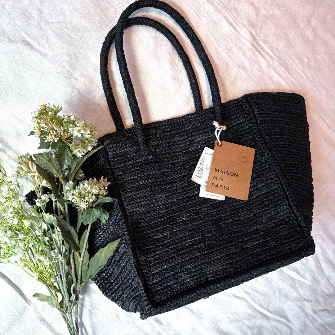 MAISON N.H PARIS ブラック トート　かごバッグ